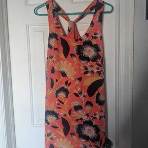 J. Crew - Silk Twist-Back Orange Tropical Summer Dress - Size 00